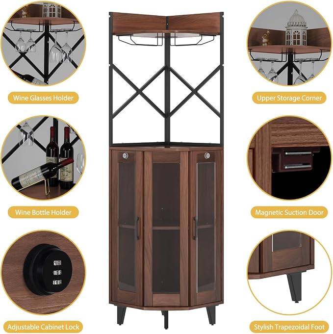 COCO DESIGN Corner Wine Cabinet - Image 8