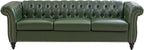Mid-Century 2 Seater Sofa, Faux Leather Loveseat - Image 7