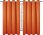 Blackout Curtains 66 x 54 Inch Long Orange Curtains Set of 2 Panels Room - Image 2