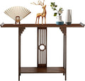 Entryway Table, 2 Tiers Freestanding Chinese Style Vintage Console Large by Unknown