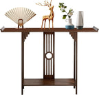Entryway Table, 2 Tiers Freestanding Chinese Style Vintage Console Large by Unknown