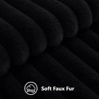 decorUhome Fall Faux Fur Throw Pillow Covers 18x18 Set of 2 Black | Decorative - Image 2