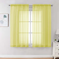 Sheer Curtains 63 inch Length 2 Panels Set by OVZME