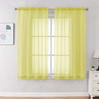 Sheer Curtains 63 inch Length 2 Panels Set by OVZME