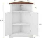 Smuxee Bathroom Corner Storage Cabinet, Farmhouse Floor Corner Cabinet - Image 2