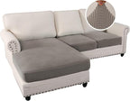 H.VERSAILTEX Sectional Couch Covers 3 Pieces Sofa Seat Cushion Covers L Shape - Image 2