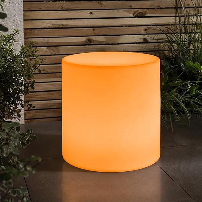 16-inch LED Cylinder Stool, Rechargeable Glowing Chair w/Remote, Dimmable 16 - Image 8
