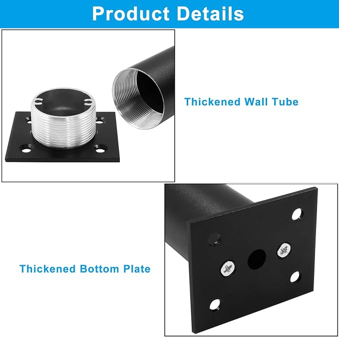 Set of 4 Aluminum Alloy Furniture Legs 12 Inch Height, 1.5 Inch Diameter - Image 3