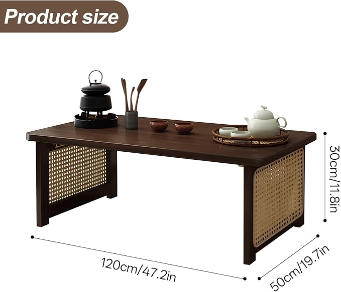 Foldable Japanese Floor Table Lightweight, No Assembly Required, Eco-Friendly - Image 2