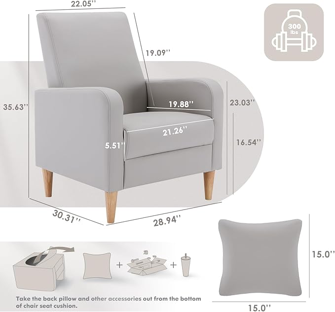 COLAMY Mid-Century Modern Upholstered Accent Chair - Image 2