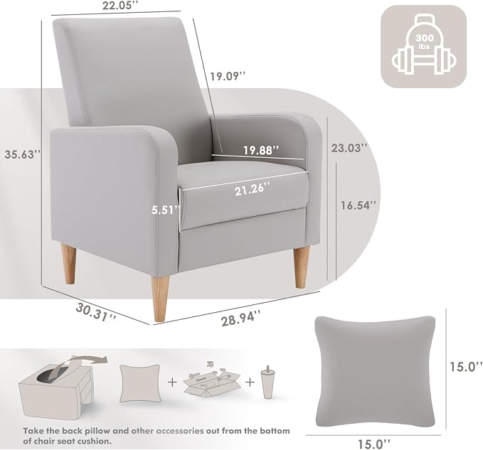 COLAMY Mid-Century Modern Upholstered Accent Chair - Image 2