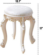 Vintage Vanity Stool Vanity Chair, Round & Rectangular Makeup Stool, Cute - Image 3