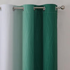 Green and Greyish White Blackout Curtains 42Wx84L 2 Panels | Ombre Curtains - Image 4