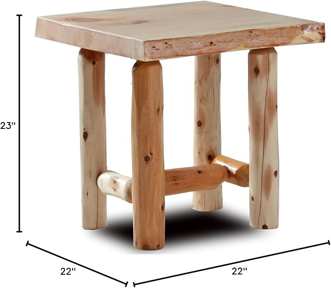 Log Pine and Cedar End Table - Image 3