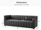 HULALA HOME 83" Genuine Leather Sofa - Image 2