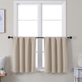 Simplebrand Ava Biscotti Beige Short 30 Inches Blackout Curtain 2 Panels Set by Simplebrand