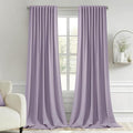 MIULEE Lilac Back Tab Blackout Curtains 52x102 Inch Long 2 Panels Set | Rod by MIULEE