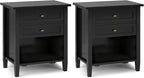 SIMPLIHOME Warm Shaker Solid Wood 24 inch Wide Transitional-Style Bedside by SimpliHome