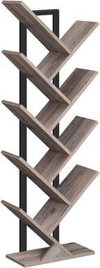 HOOBRO Tree Bookshelf, 9-Tier Bookcase Wooden Shelves, Floor Standing Storage by HOOBRO