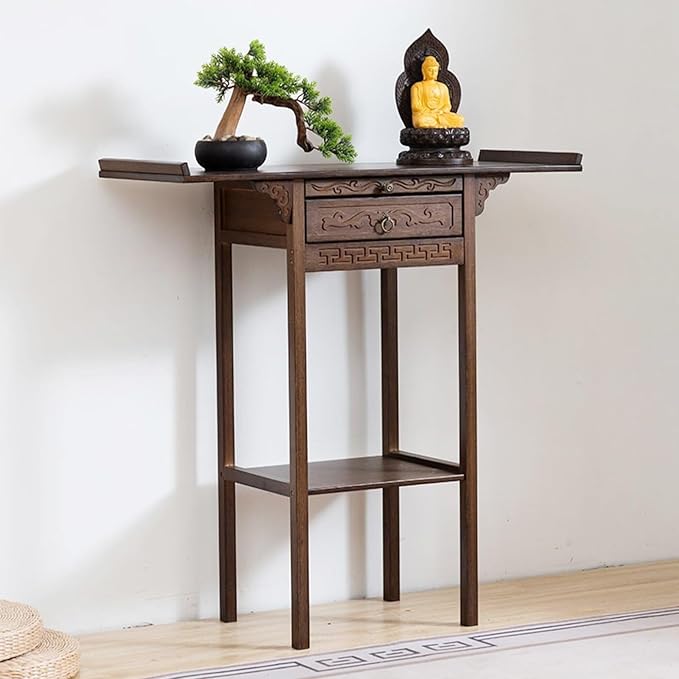 Japanese Zen Style Altar End Table Vintage Console Table - Image 3