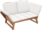Devoko Outdoor Couch Acacia Wood Patio Couch - Image 7