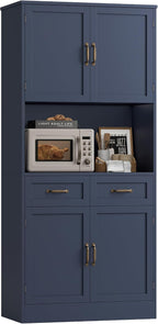 HOSTACK 71“ Tall Kitchen Pantry Storage Cabinet, Modern Kitchen Hutch Bar by HOSTACK