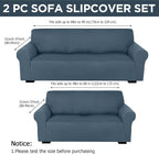 Peryiter 2 Pcs Sofa Covers Couch and Loveseat Covers Set Stretch Sofa Slipcover - Image 2