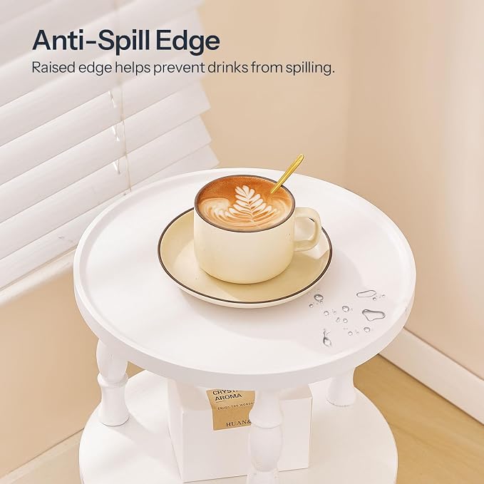 HOOBRO Round Side Table for Small Space, 3-Tier Small Round End Table - Image 6