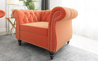 Living Room Chair, Modern Velvet Chesterfield Sofa Chair, Mid Century Single - Image 6