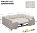Belffin Modular Sectional Sleeper Sofa Bed - Image 2