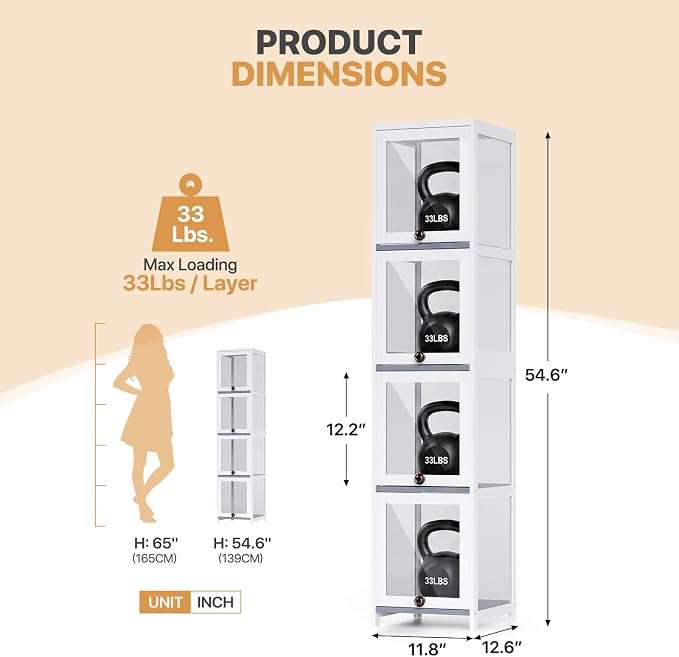 Magshion Display Cabinet, 4-Tier Corner Shelf - Image 2