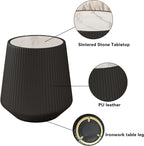 19.68" Round Marble End Table, Modern Cup Shaped Side Table - Image 6