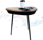 Smart Side Table with Bluetooth Speaker & Wireless Charging Modern End Table by Unknown