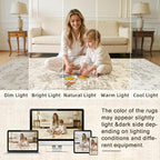Washable Area Rugs 2x3: Living Room Bedroom Carpet Beige/Ivory | Vintage Boho - Image 5