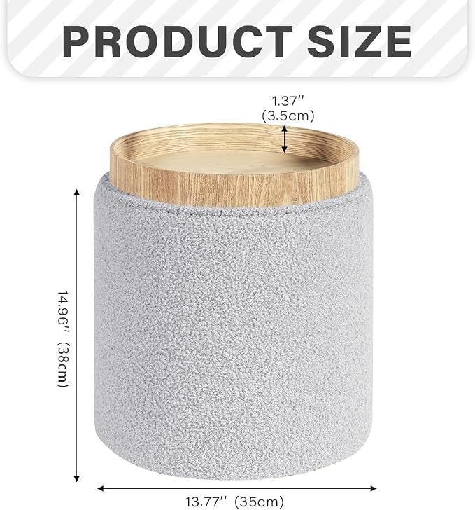 PINPLUS Round Boucle Ottoman - Image 2