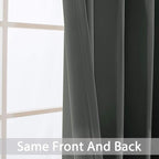 Yakamok Dark Grey Room Darkening Curtains 84 inch Sliding Door Drapes | 1 - Image 4