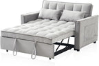 3-in-1 Loveseat Sleeper Sofa, Modern 55.5" Pull Out Couch, Velvet Upholstered - Image 9
