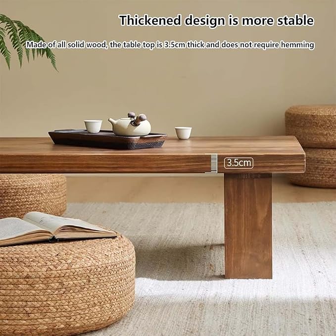 Japanese Floor Table, Low Coffee Table, Japanese Coffee Table, Solid Wood - Image 4