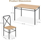 VECELO Dining Table Set for 4, 5-Piece Wood Kitchen Table - Image 6