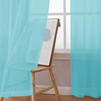 Simplebrand Aqua Short Sheer Curtains 45 Inch Length - Image 4