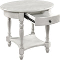 Oval End Table with Drawer, Solid Wood Sofa Side Storage Shelf, Traditional by MODERION-YourHomeSoulMate