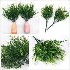 CATTREE Artificial Eucalyptus Plants, Plastic Christmas Decorations Fake Shrubs Bushes Green Leaves Wedding Indoor Outdoor Home Garden Verandah Kitchen Office Table Centerpieces Arrangements 8 pcs - Image 4