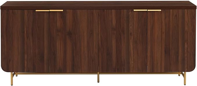 Walker Edison Reema Fluted 4-Door Kitchen Sideboard Buffet Console, 69 Inch - Image 6