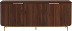 Walker Edison Reema Fluted 4-Door Kitchen Sideboard Buffet Console, 69 Inch - Image 6