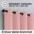 SimpleHome Peach Pink 100% Blackout Curtains Room Darkening Living Room 63 | - Image 6