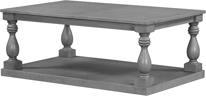 Merax Vintage Coffee Table Featuring Artistic Vase Column Legs and Luxurious - Image 4