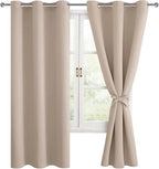 Blackout Curtains for Bedroom, 42 x 72 Inches Long, 2 Panels | Thermal by Hiasan