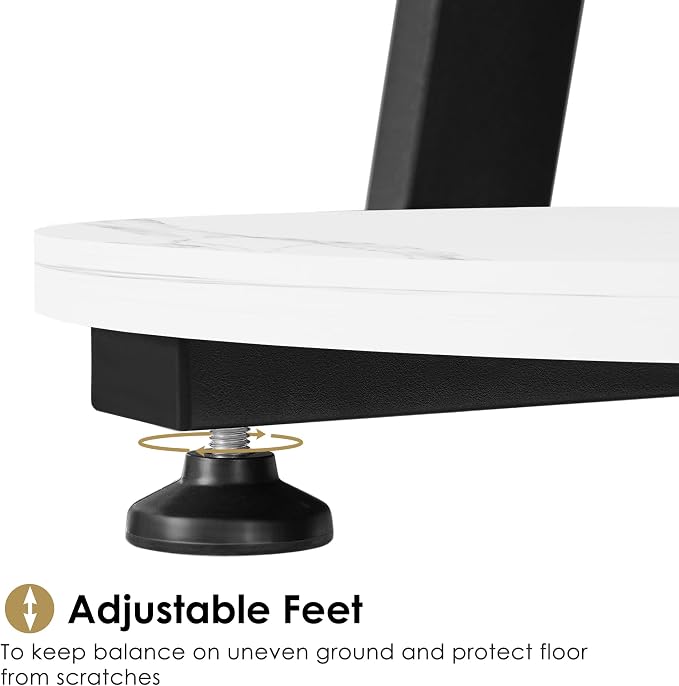 BEWISHOME Round End Table Marble Side Table - Image 8
