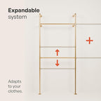 pamo Industrial Pipe Clothing Rack Gold - Image 6