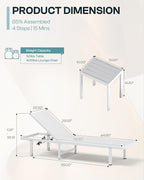 Pool Lounge Chairs Set of 2, Aluminum Outdoor Lounge Chairs - Image 2